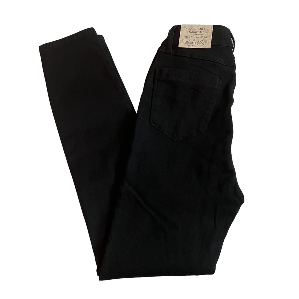Women’s Black Sculpted High Waist Skinny Pants SZ 7 Waist 28 Thread & Others NWT